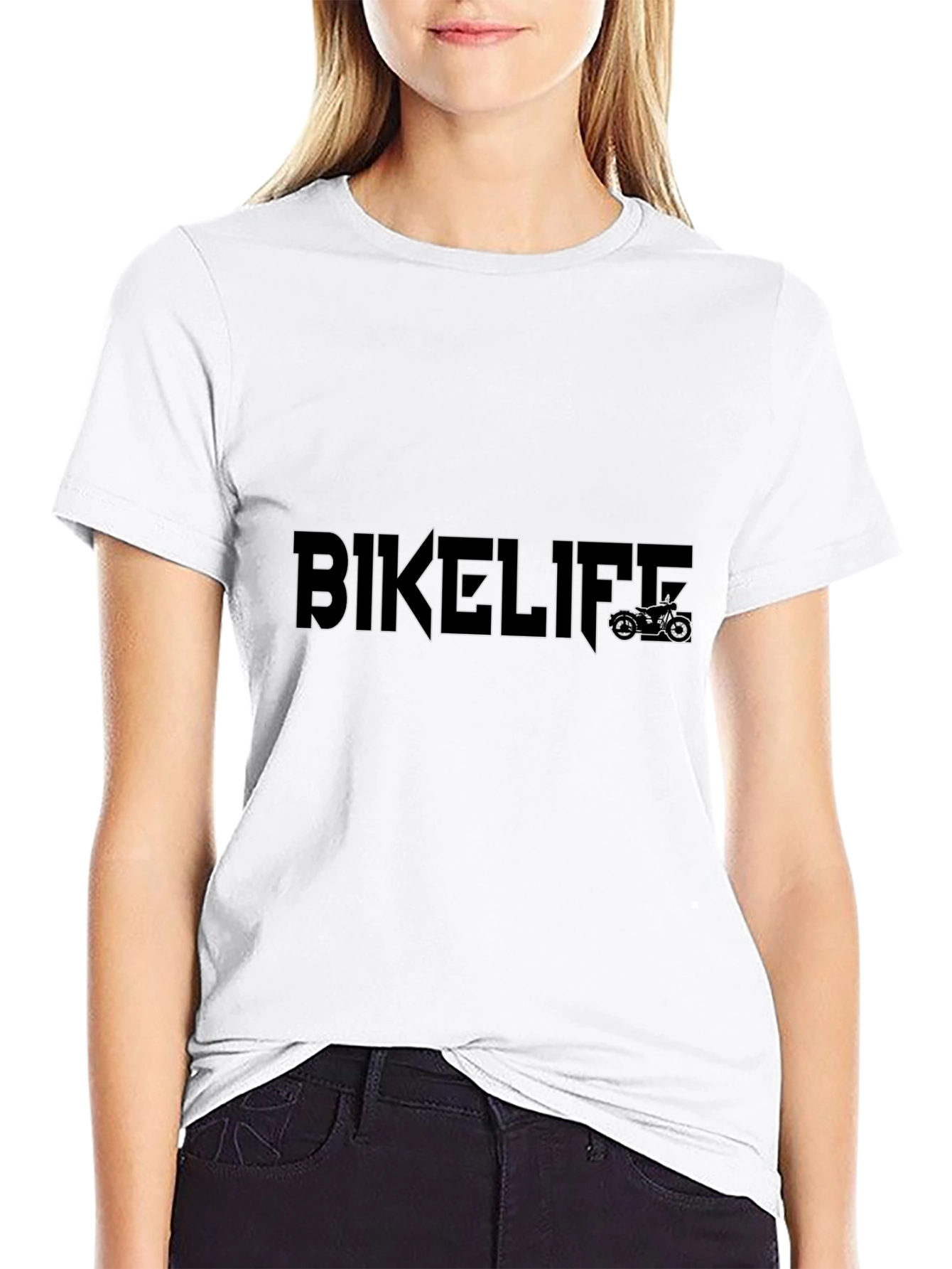 BIKELIFE Graphic Tee - Black Cotton T-Shirt