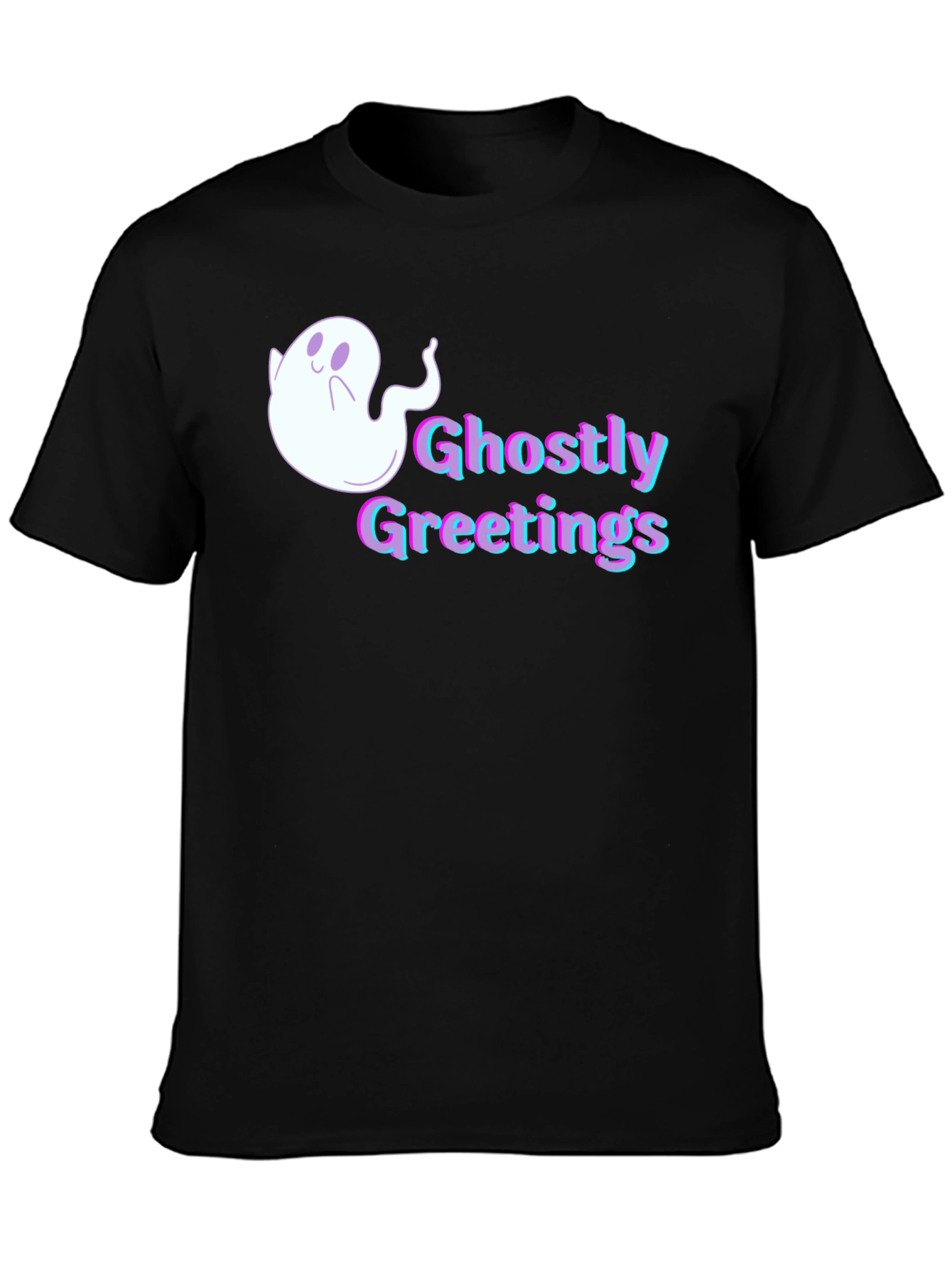 Ghostly Greetings Graphic Tee - Halloween Style