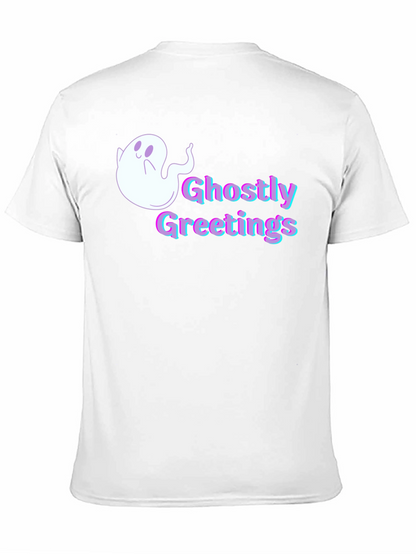 Ghostly Greetings Graphic Tee - Halloween Style