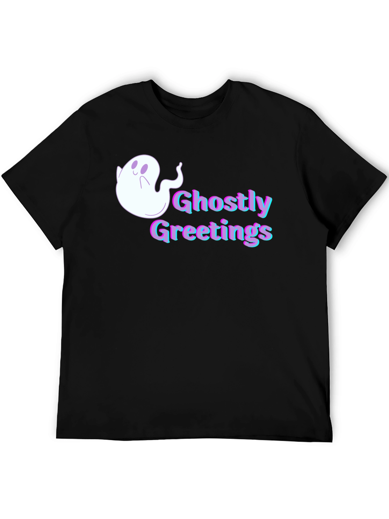 Ghostly Greetings Graphic Tee - Halloween Style