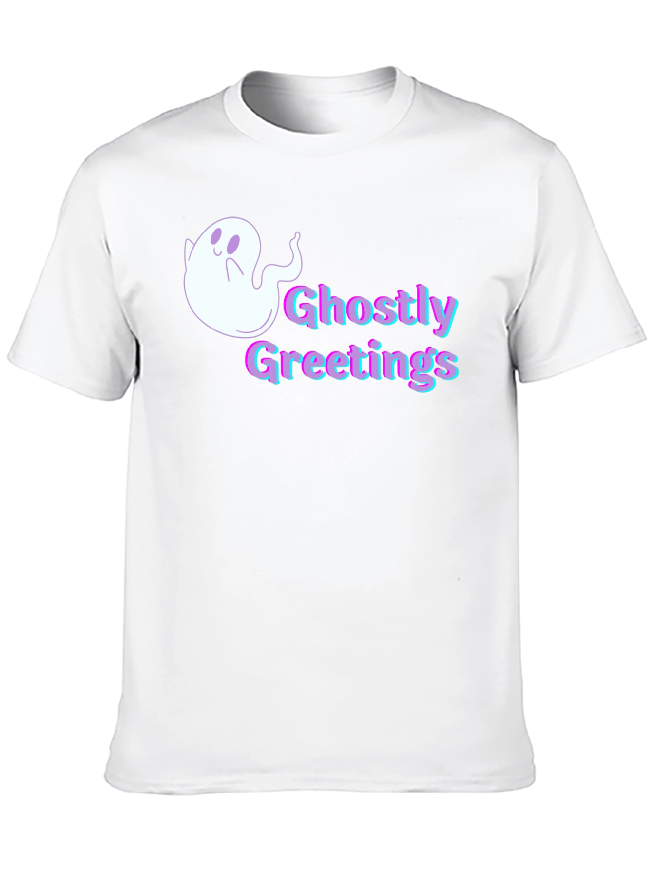 Ghostly Greetings Graphic Tee - Halloween Style