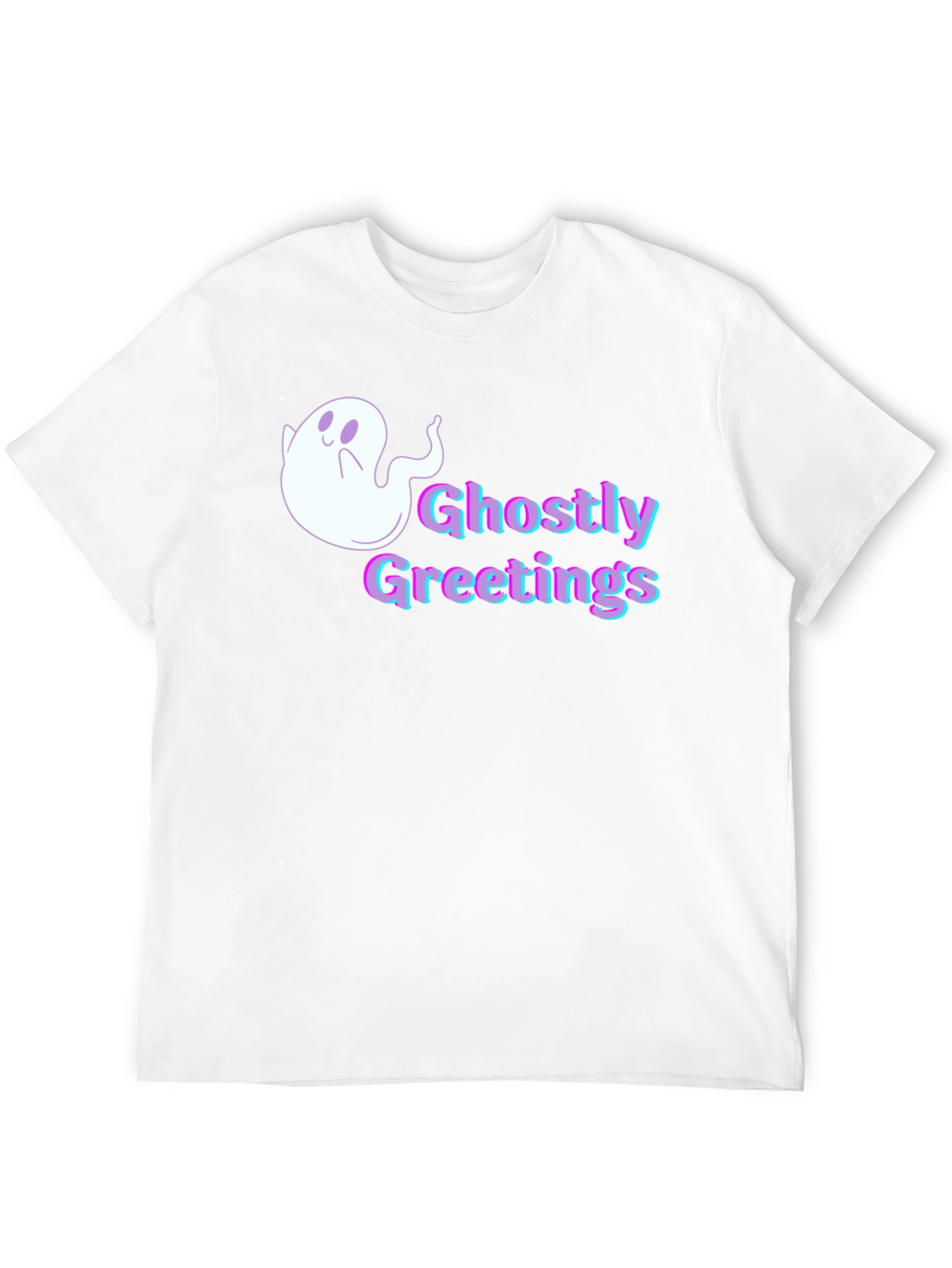 Ghostly Greetings Graphic Tee - Halloween Style