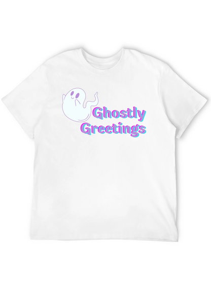 Ghostly Greetings Graphic Tee - Halloween Style