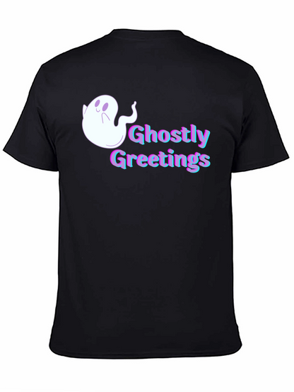 Ghostly Greetings Graphic Tee - Halloween Style