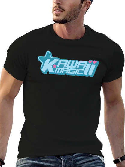 Kawaii Magic Graphic T-Shirt - Black Cotton Tee