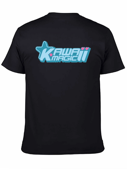 Kawaii Magic Graphic T-Shirt - Black Cotton Tee