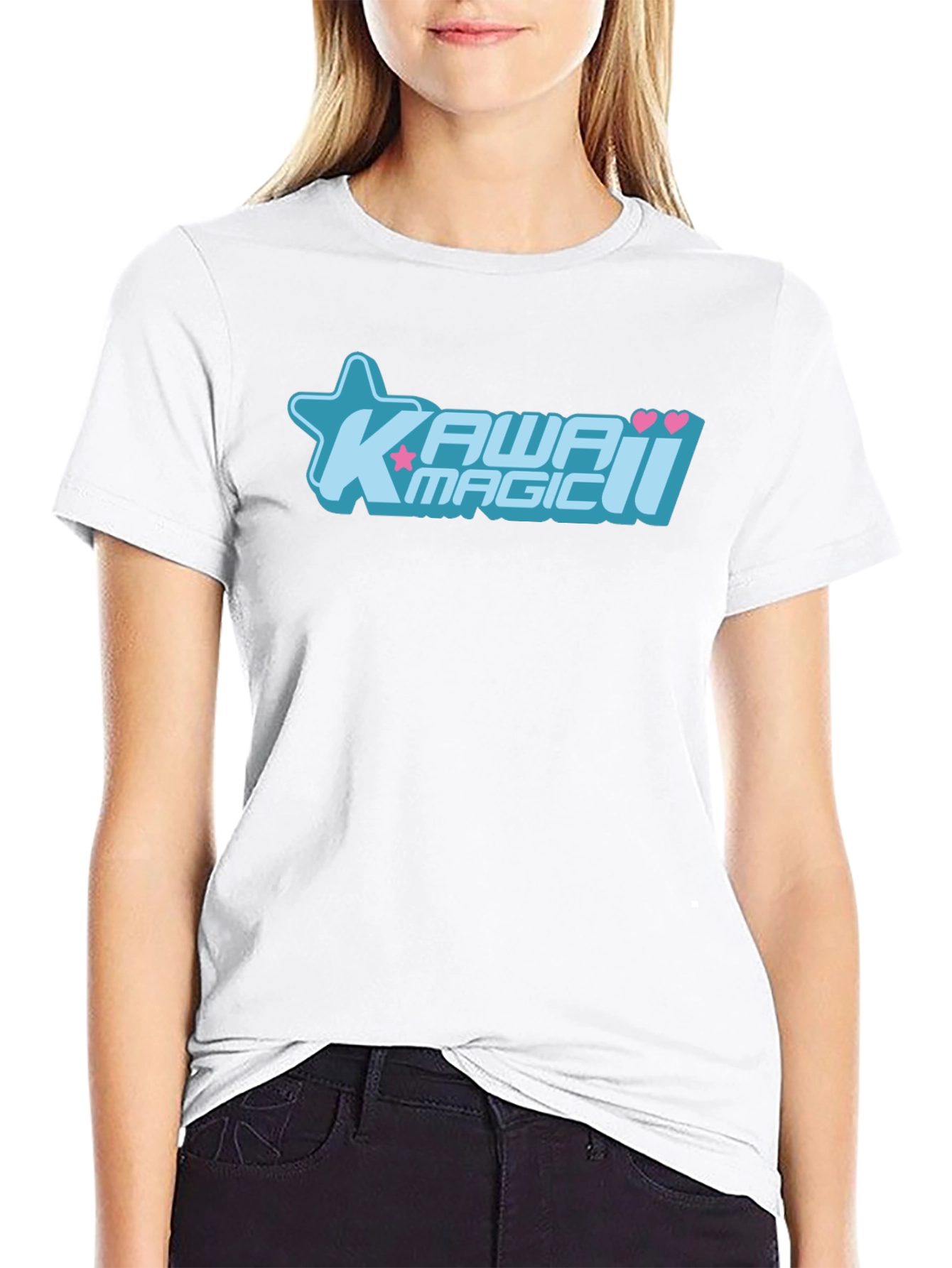 Kawaii Magic Graphic T-Shirt - Black Cotton Tee