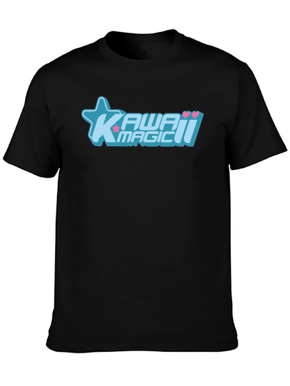 Kawaii Magic Graphic T-Shirt - Black Cotton Tee