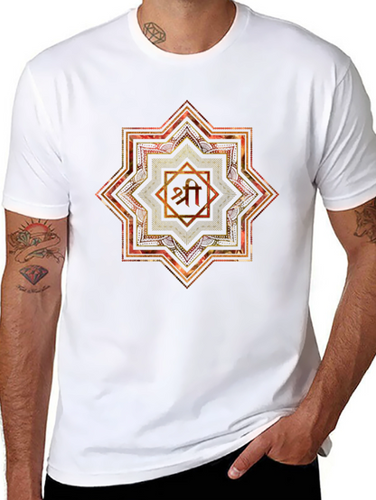 Mandala Shri Yantra Graphic Black T-Shirt