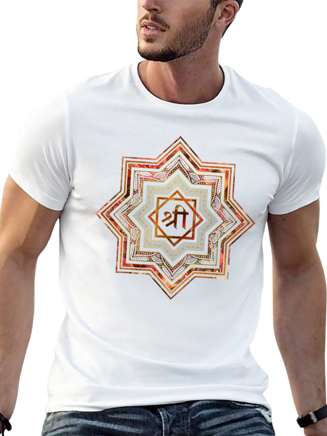 Mandala Shri Yantra Graphic Black T-Shirt