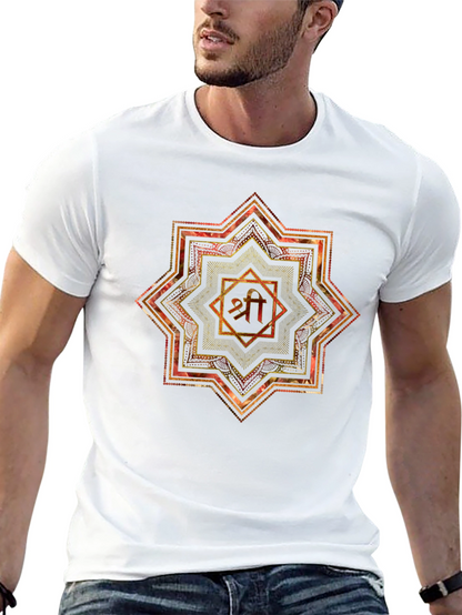 Mandala Shri Yantra Graphic Black T-Shirt