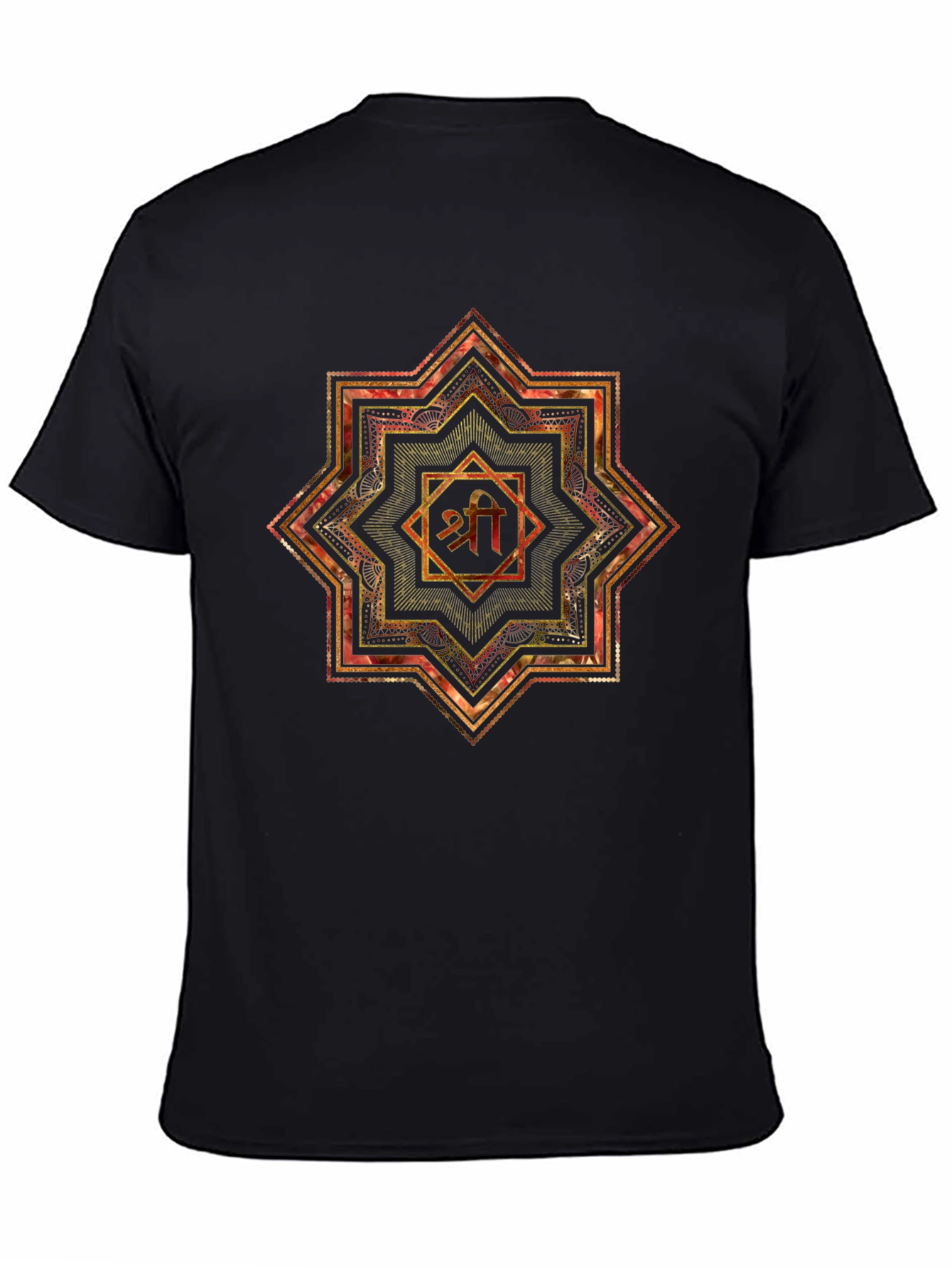 Mandala Shri Yantra Graphic Black T-Shirt