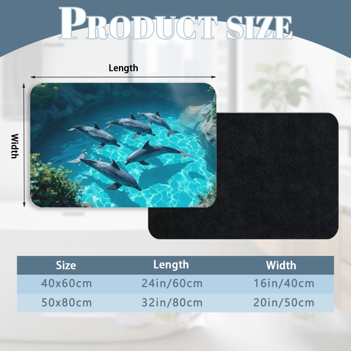 Swimming Dolphin Ocean Pool View Diatomite Bath Mat