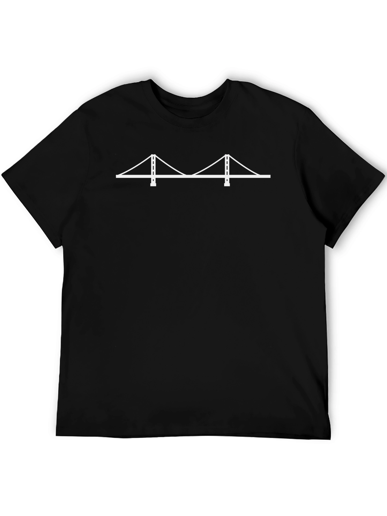 Minimalist Bridge Graphic Black T-Shirt