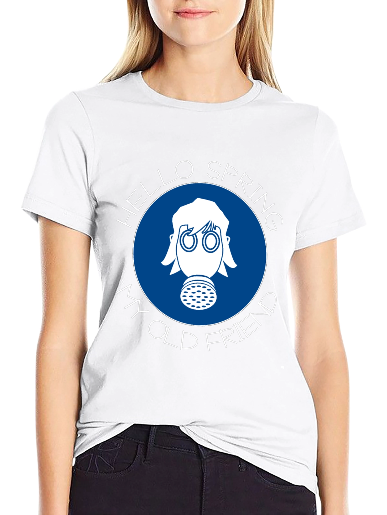 Hello Spring T-Shirt - Gas Mask Design