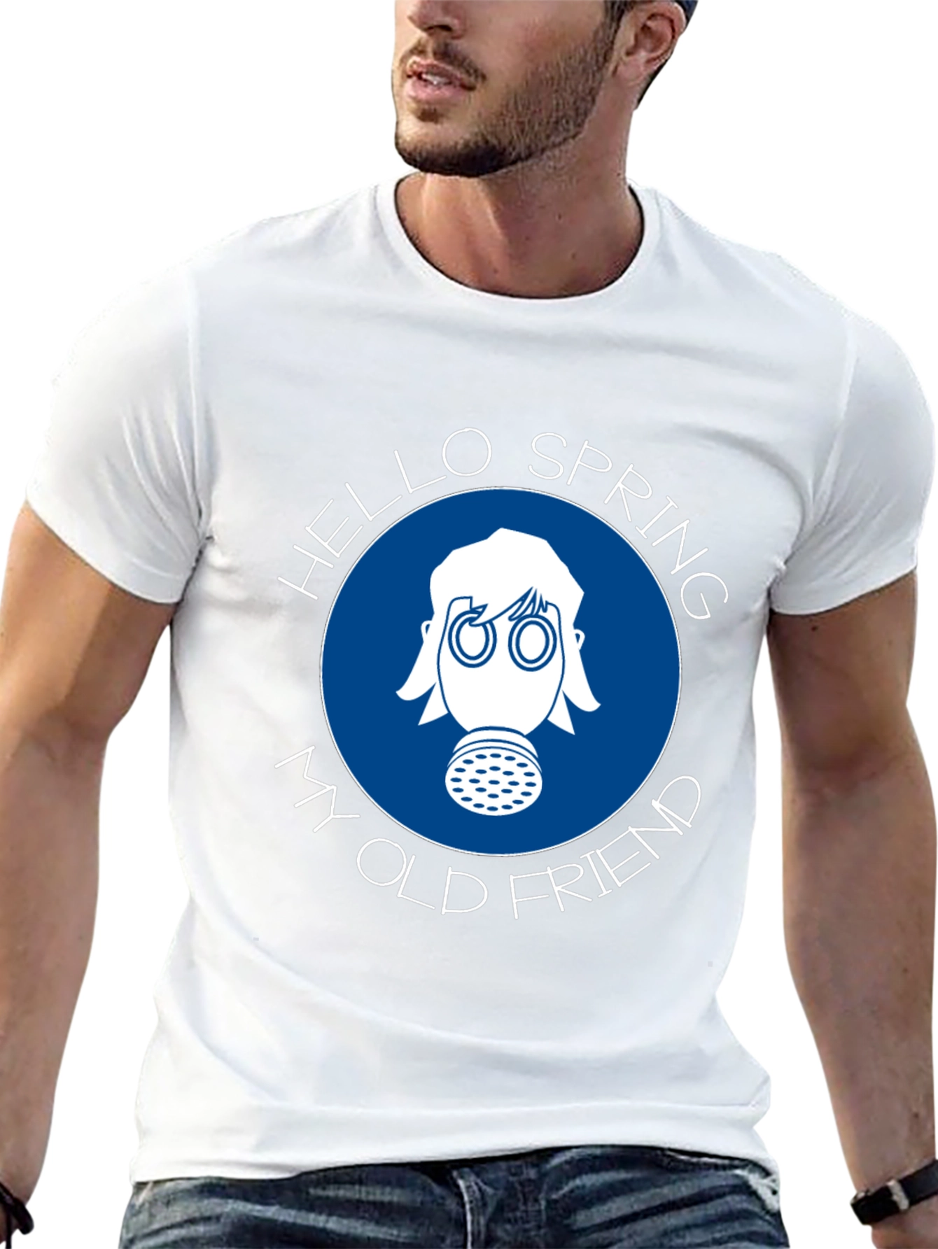 Hello Spring T-Shirt - Gas Mask Design