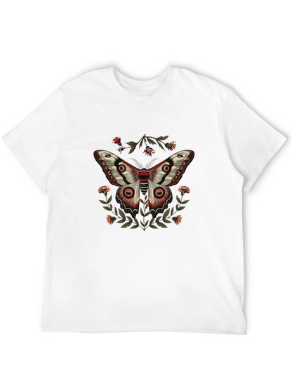 Butterfly Graphic Print Mens Black T-shirt