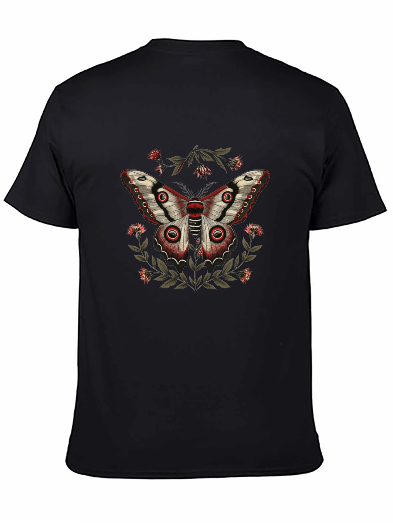 Butterfly Graphic Print Mens Black T-shirt