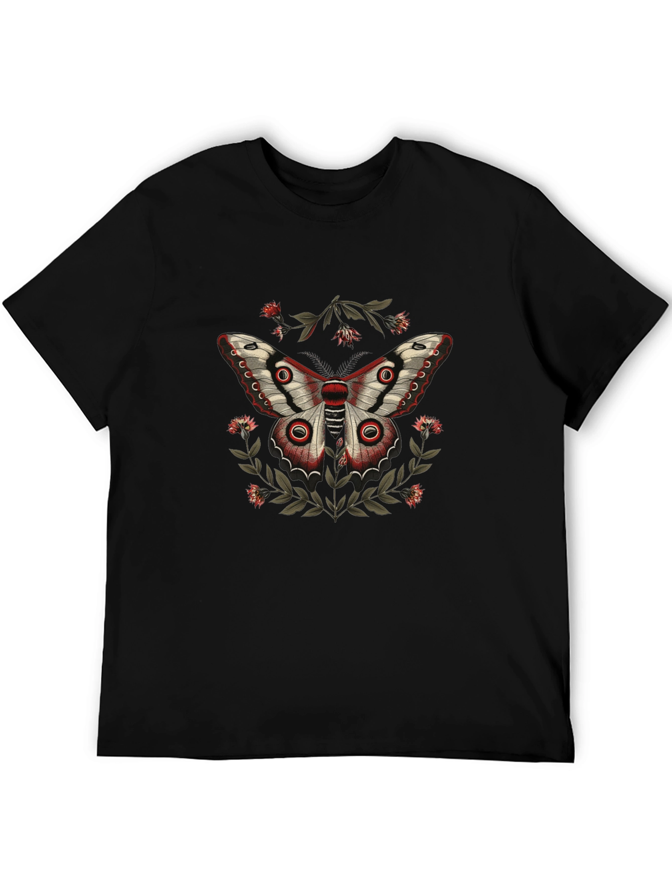 Butterfly Graphic Print Mens Black T-shirt