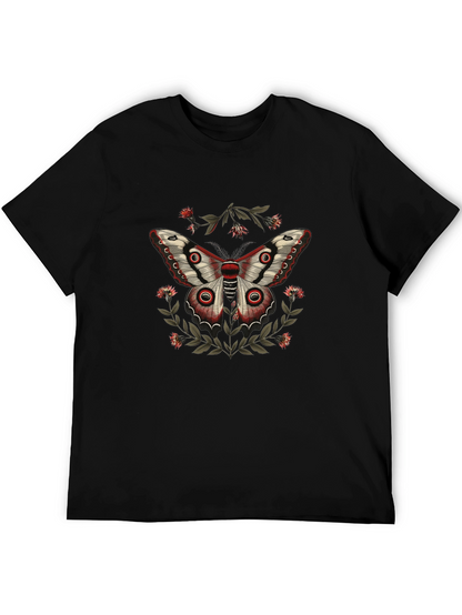 Butterfly Graphic Print Mens Black T-shirt