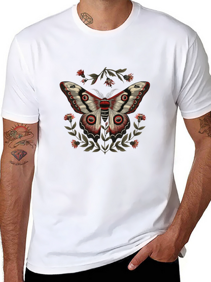 Butterfly Graphic Print Mens Black T-shirt