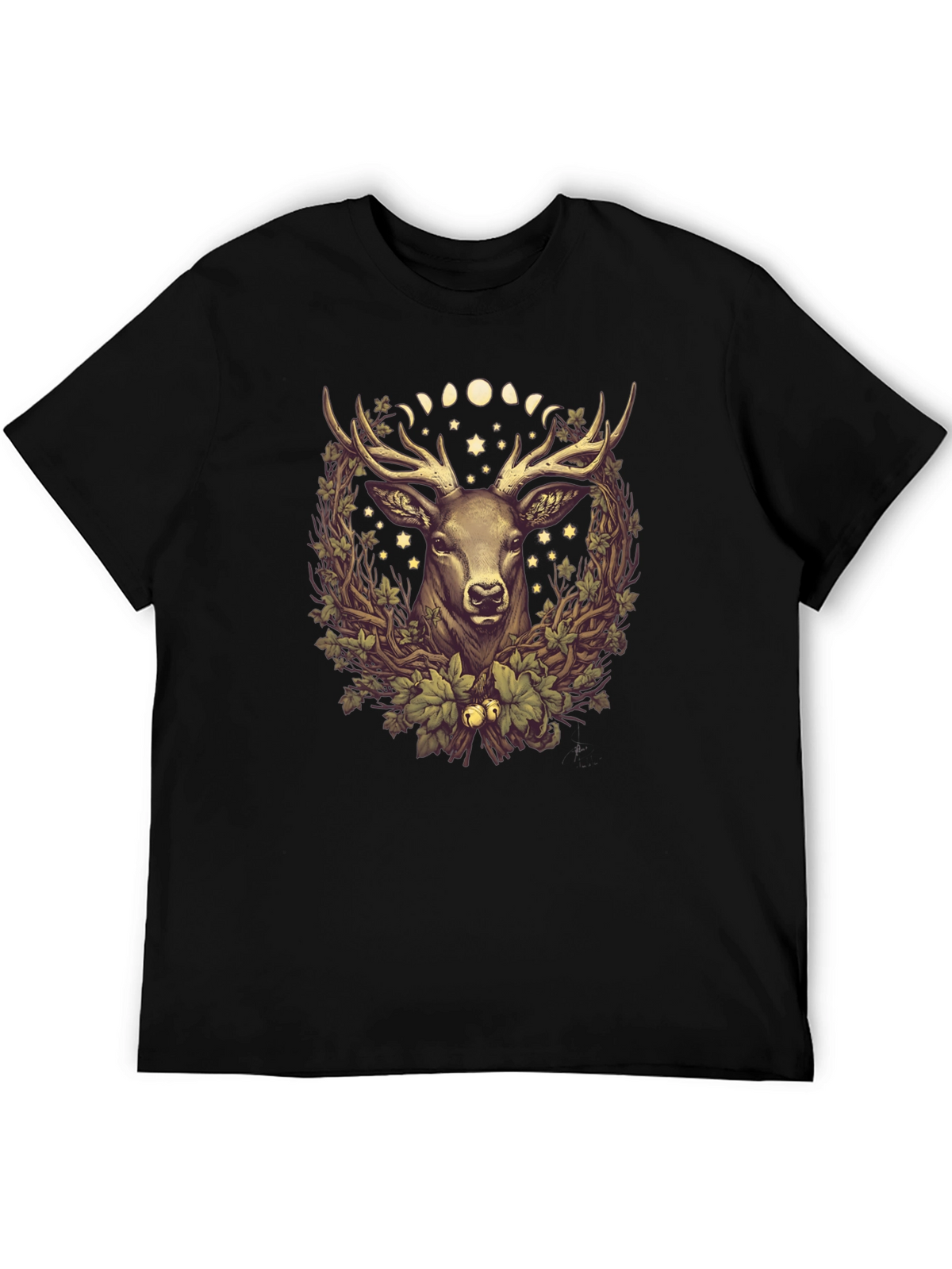 Mystic Deer Graphic Tee - Mens Black T-Shirt
