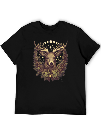 Mystic Deer Graphic Tee - Mens Black T-Shirt