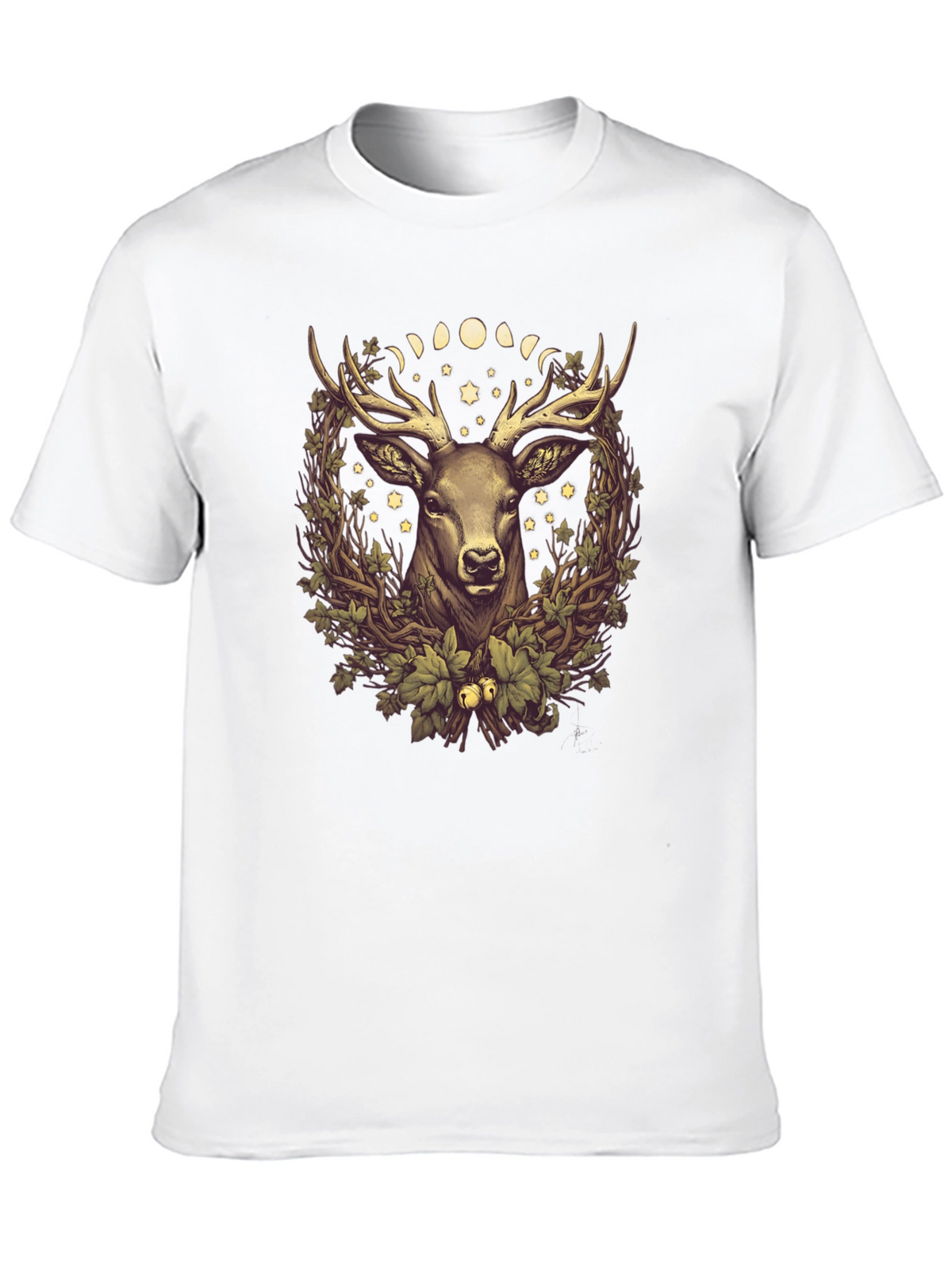 Mystic Deer Graphic Tee - Mens Black T-Shirt