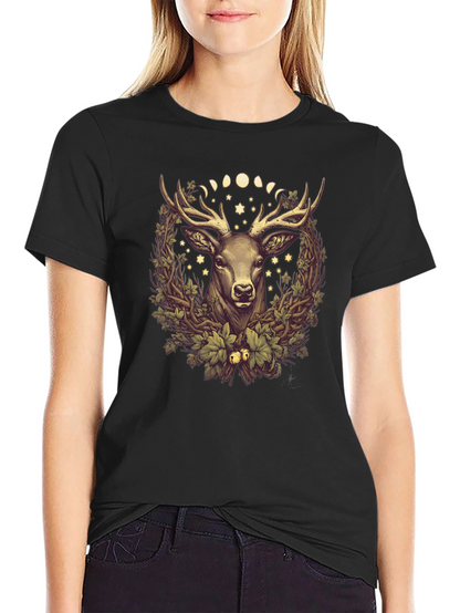 Mystic Deer Graphic Tee - Mens Black T-Shirt