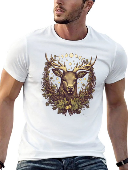 Mystic Deer Graphic Tee - Mens Black T-Shirt
