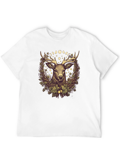 Mystic Deer Graphic Tee - Mens Black T-Shirt