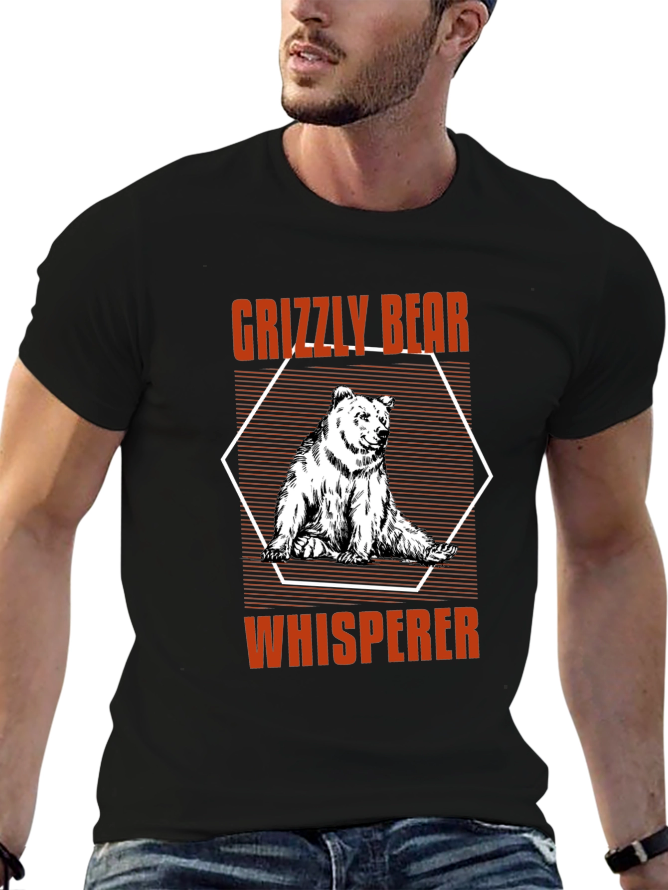 Grizzly Bear Whisperer Black Graphic Tee