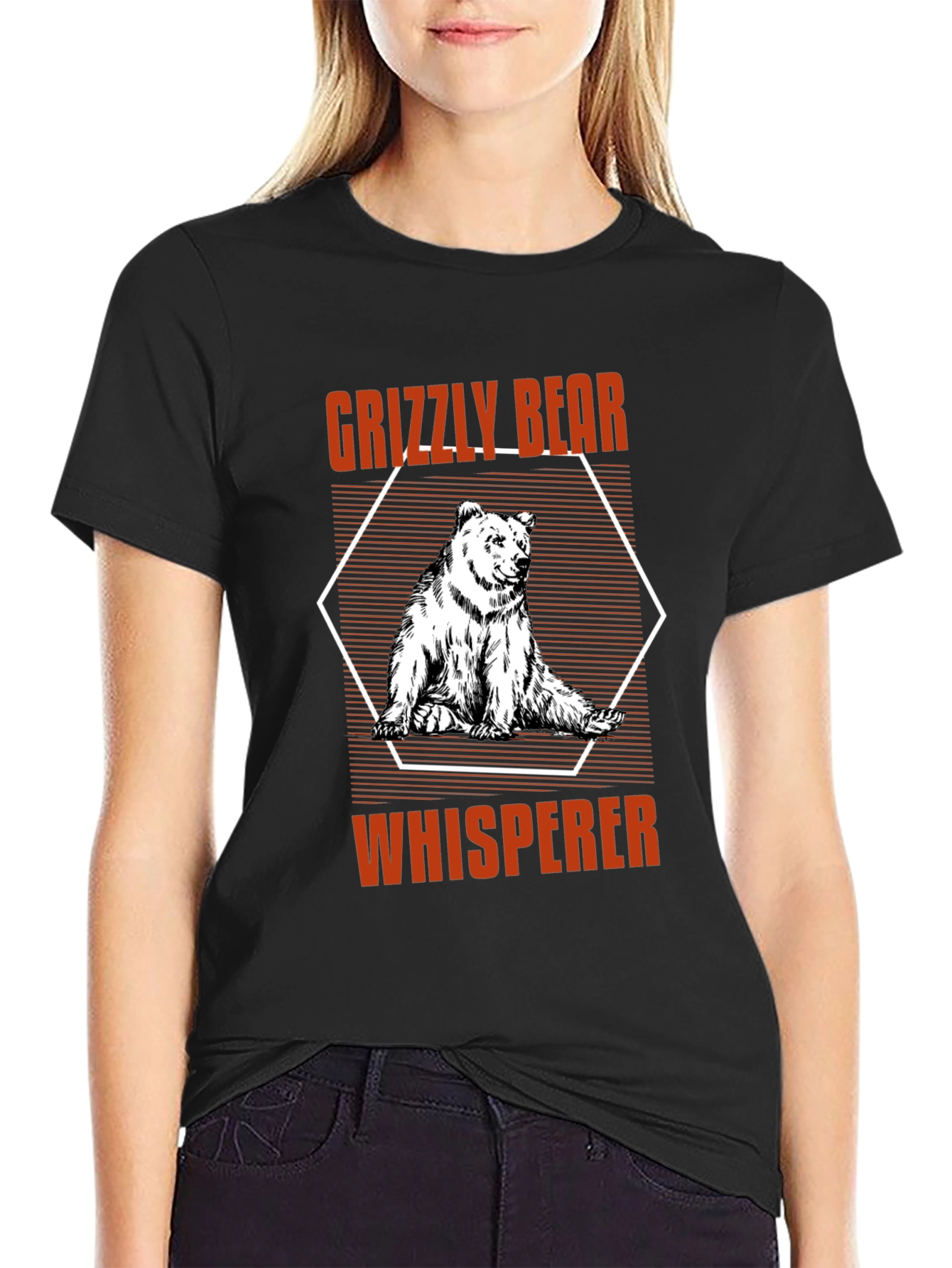 Grizzly Bear Whisperer Black Graphic Tee