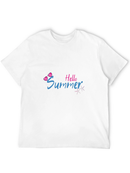 Hello Summer Black Graphic T-Shirt