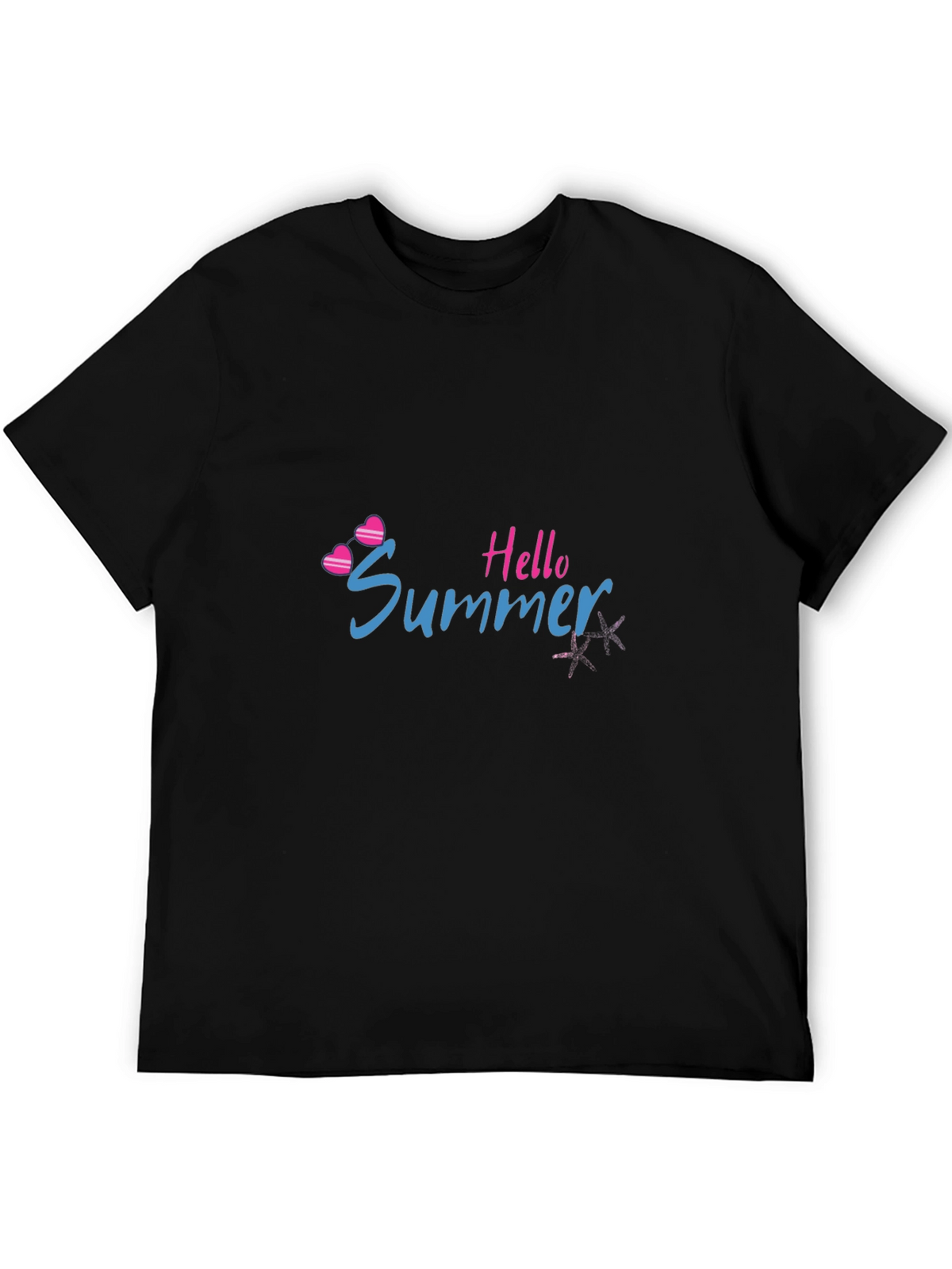 Hello Summer Black Graphic T-Shirt