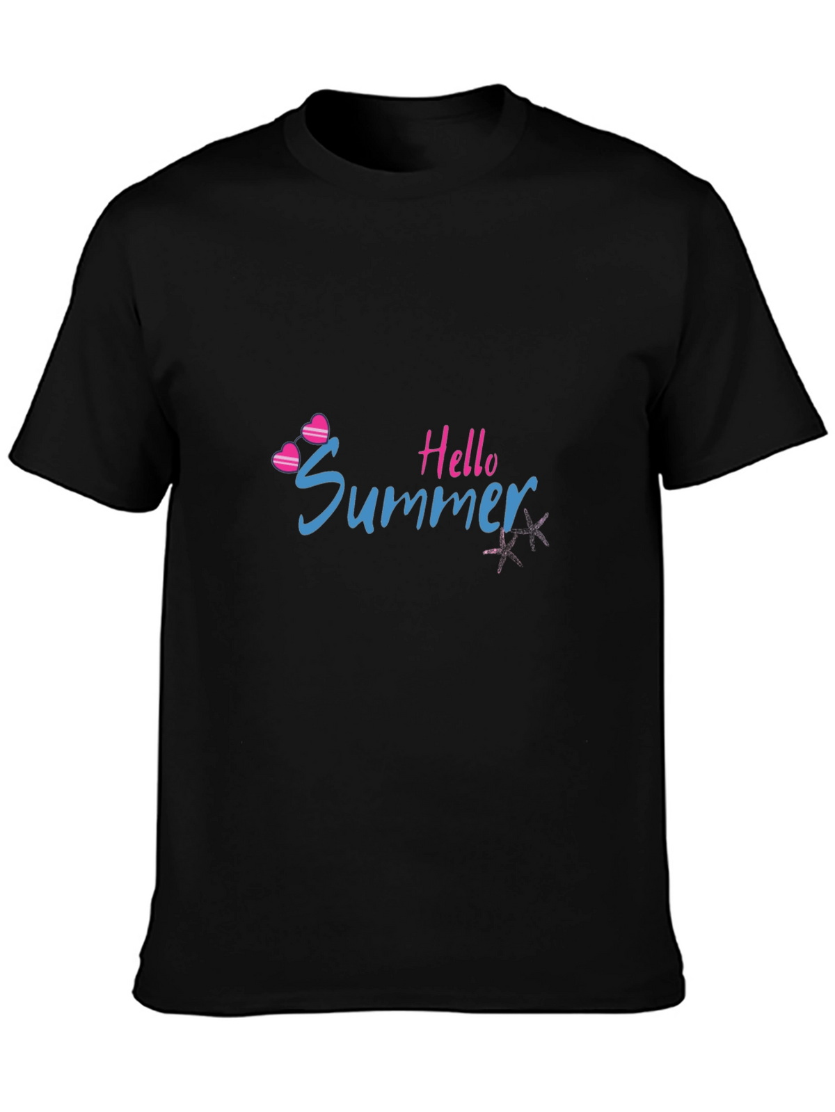 Hello Summer Black Graphic T-Shirt