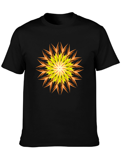 Vibrant Yellow & Orange Floral Graphic Tee