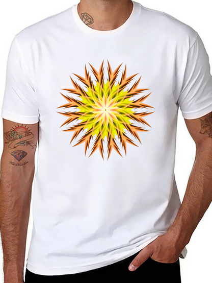 Vibrant Yellow & Orange Floral Graphic Tee