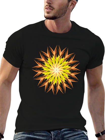 Vibrant Yellow & Orange Floral Graphic Tee
