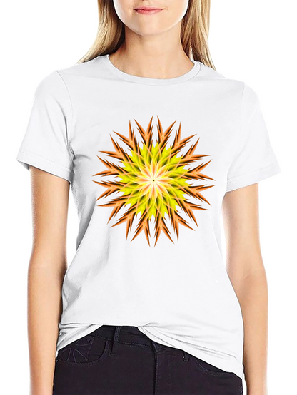 Vibrant Yellow & Orange Floral Graphic Tee