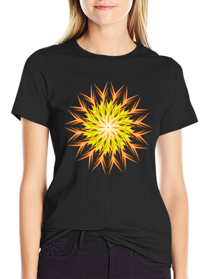 Vibrant Yellow & Orange Floral Graphic Tee