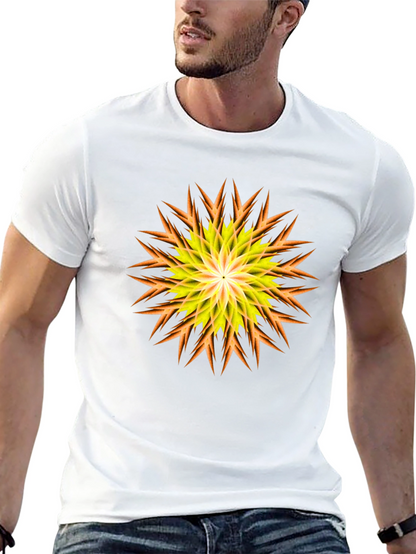 Vibrant Yellow & Orange Floral Graphic Tee