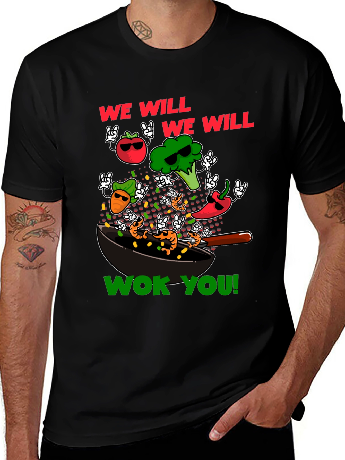 Wok You Funny T-Shirt - Foodie Rock & Roll!