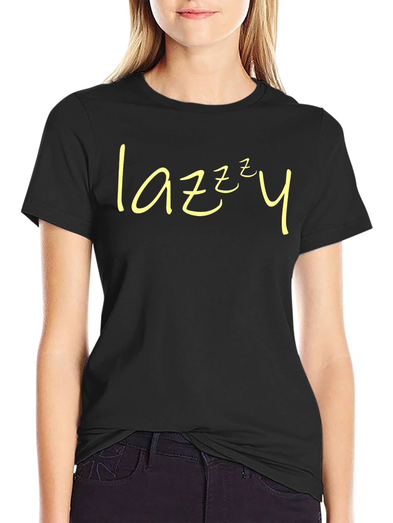 Lazy Sleepy Tee - Black Short Sleeve