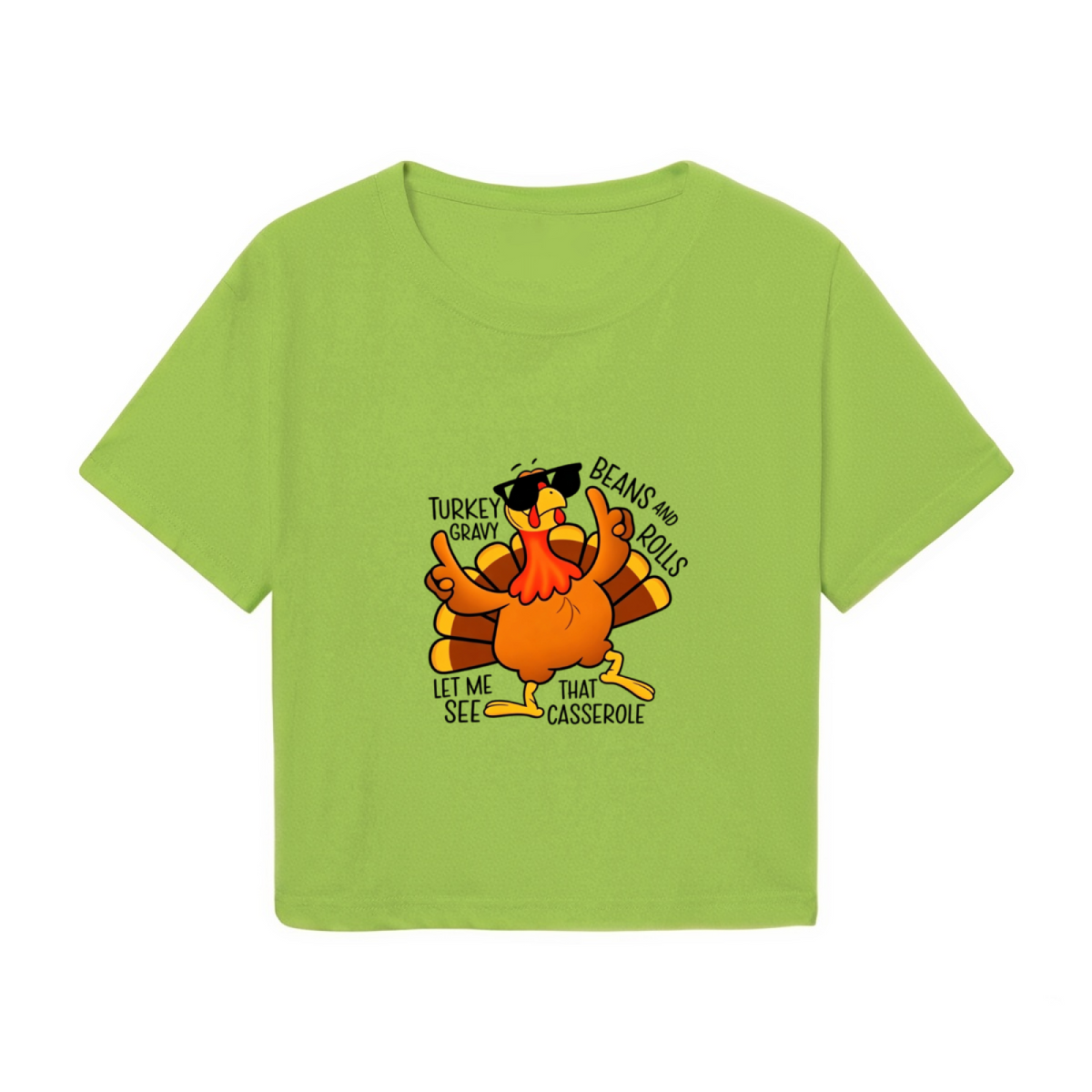 Cool Sunglasses Turkey Thanksgiving Vibes Crop Top