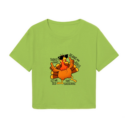 Cool Sunglasses Turkey Thanksgiving Vibes Crop Top