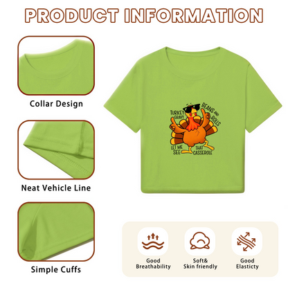 Cool Sunglasses Turkey Thanksgiving Vibes Crop Top