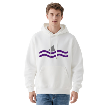 Minimalist Shark Fin Ocean Wave Red Hoodie