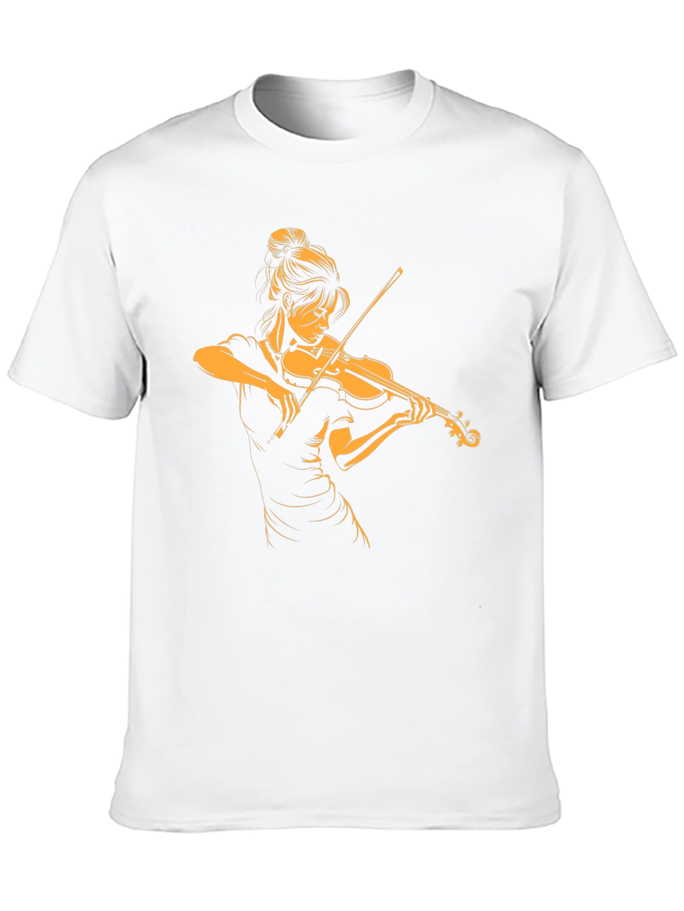 Violinist Graphic Tee - Black Cotton T-Shirt