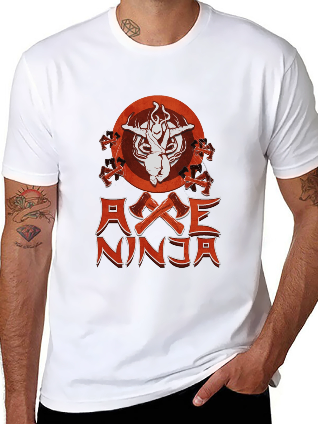 Axe Ninja Graphic T-Shirt - Black